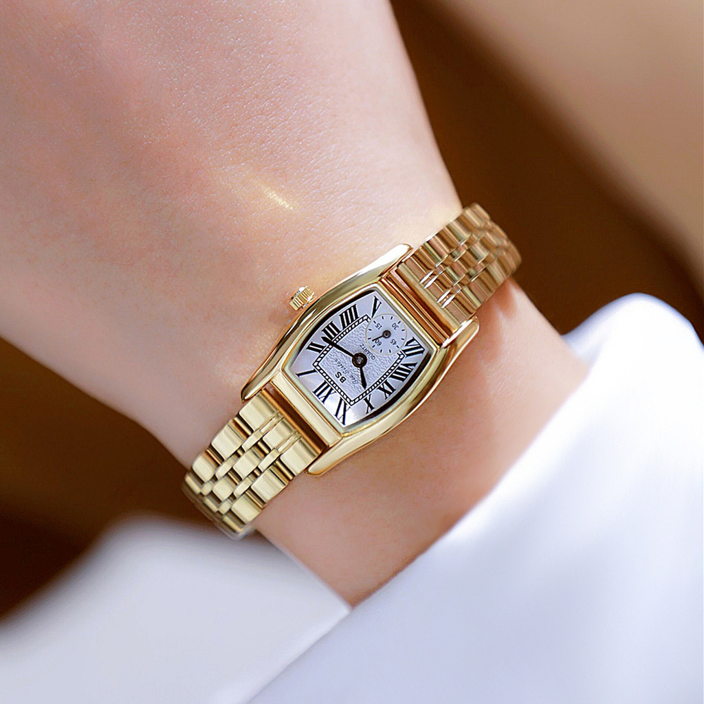 BS FA1737 Fashion High Quality  Women Watches Square Shape Wristwatches Stainless Steel strap analog Luxury Watch For Women