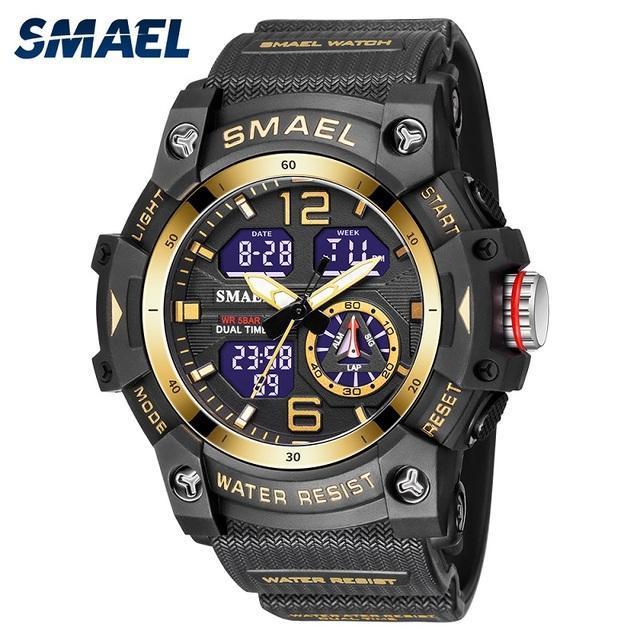 SMAEL 8007 New Outdoor Dual Time Sport Watch With Double Display Environment Friendly Material Digital sports wrist watch