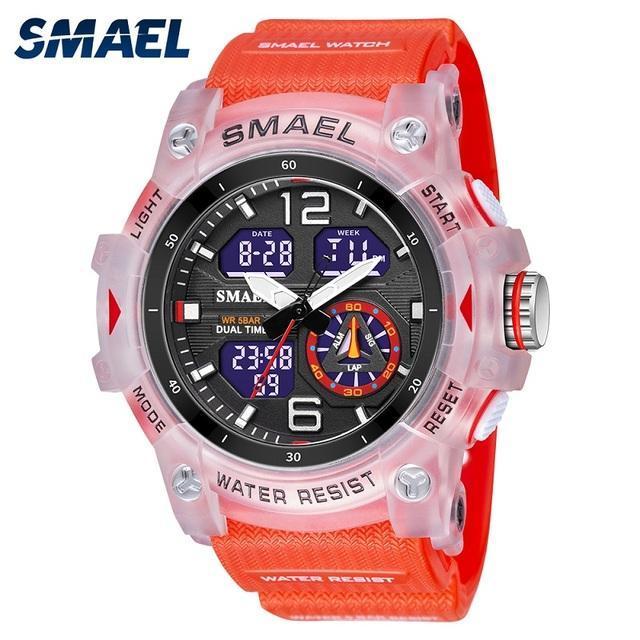 SMAEL 8007 New Outdoor Dual Time Sport Watch With Double Display Environment Friendly Material Digital sports wrist watch