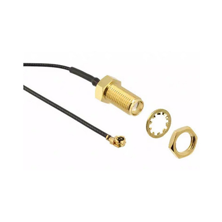 RP SMA-F Bulkhead to IPEX Cable Assembly, RG316  Pigtail Coaxial Cable