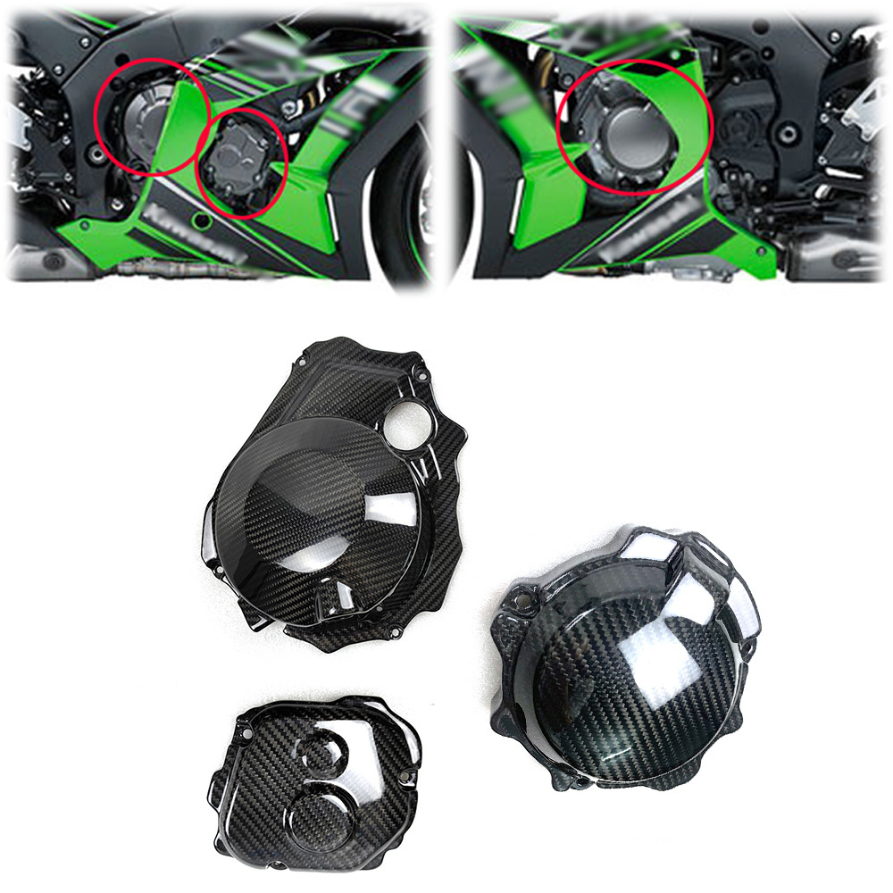 3K Carbon Fiber Motorcycle Engine Cover Fairing Protection for Kawasaki ZX10R ZX 10R 2011-2021