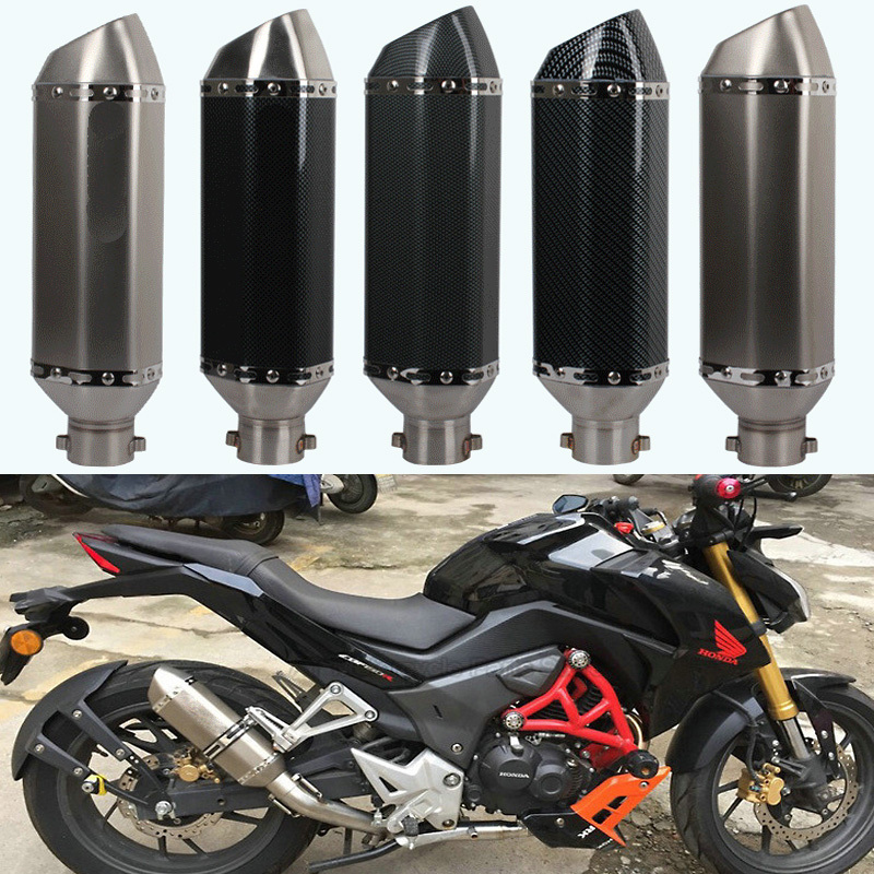 Carbon Fiber 51mm Motorcycle Exhaust Modify Exhaust Muffler For FZ6 CBR250 CB600 MT07 ATV Dirt Pit Bike