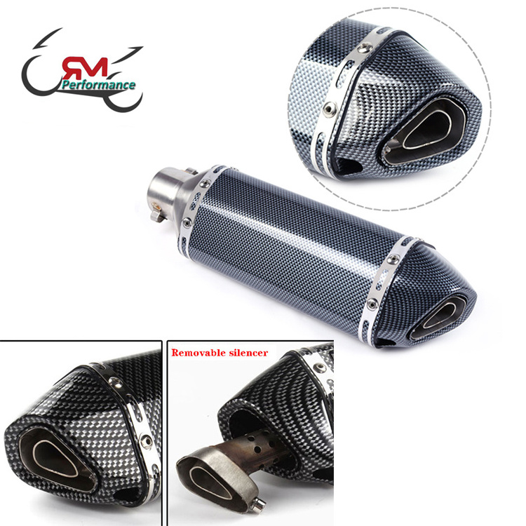 Carbon Fiber 51mm Motorcycle Exhaust Modify Exhaust Muffler For FZ6 CBR250 CB600 MT07 ATV Dirt Pit Bike