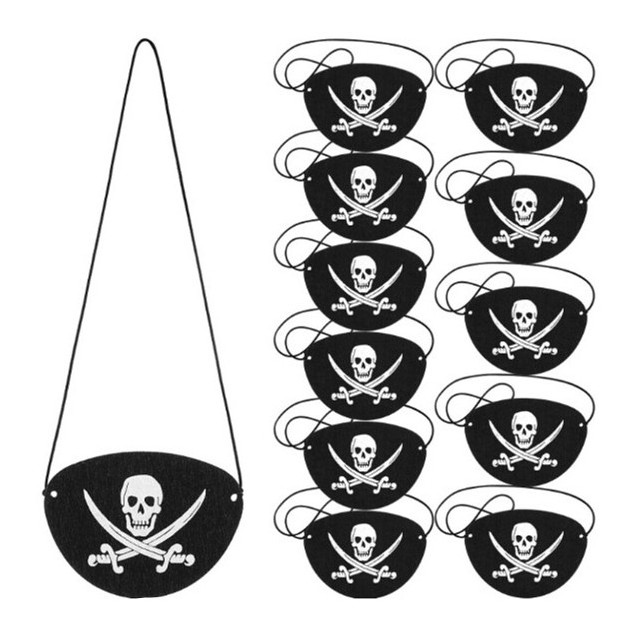 Pirate Eye Patches Black One Eye Patches Silk Pirate Captain Eye Masks for Halloween Christmas Pirate Theme Party