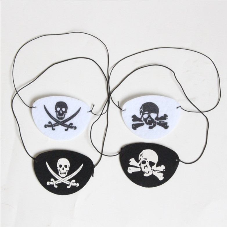 Pirate Eye Patches Black One Eye Patches Silk Pirate Captain Eye Masks for Halloween Christmas Pirate Theme Party