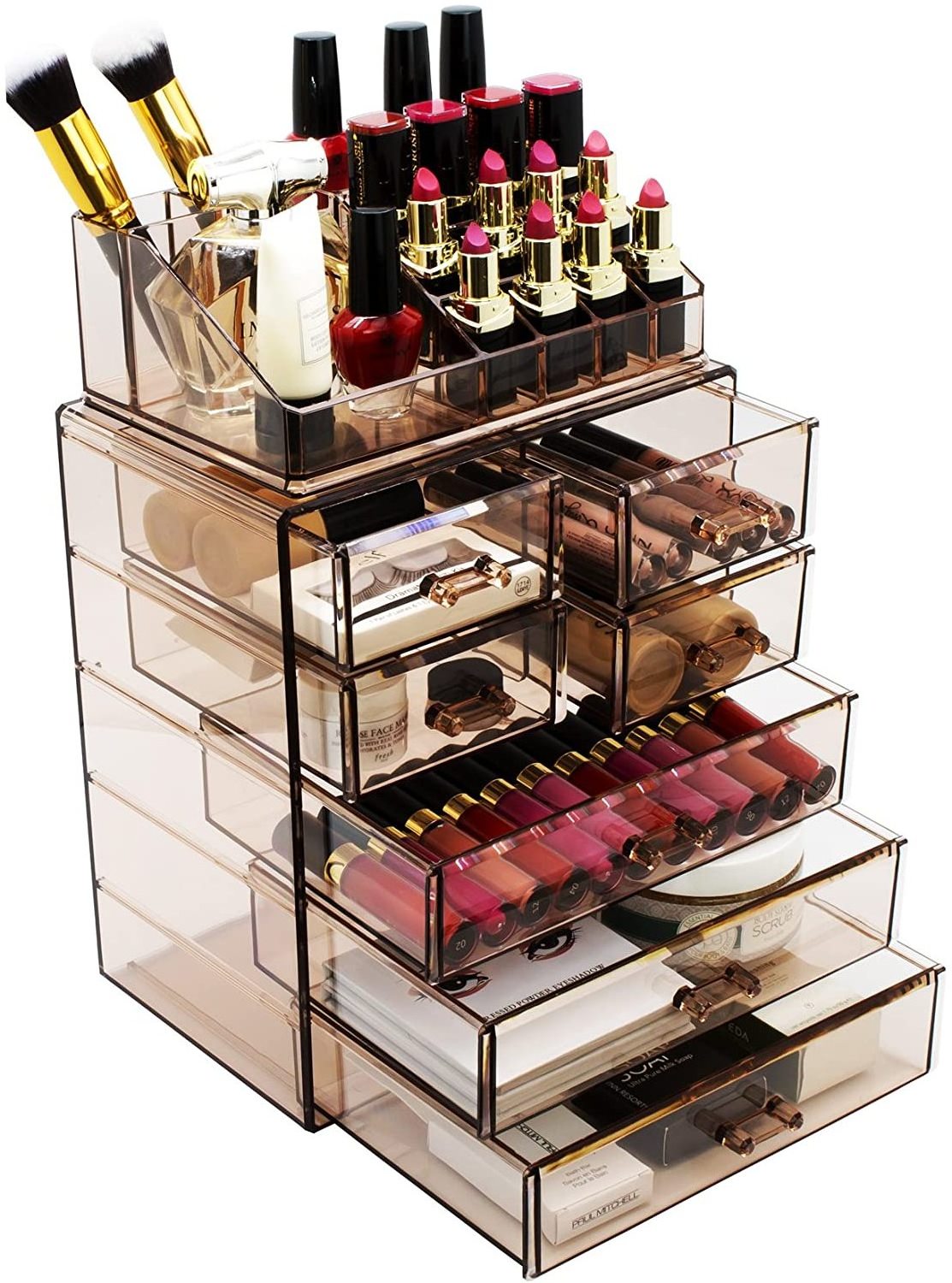 3 colors Transparent Acrylic Clear Cube Make up Organizer