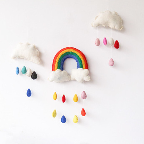 Wholesale Felt hang  rainbow decoration for nursery