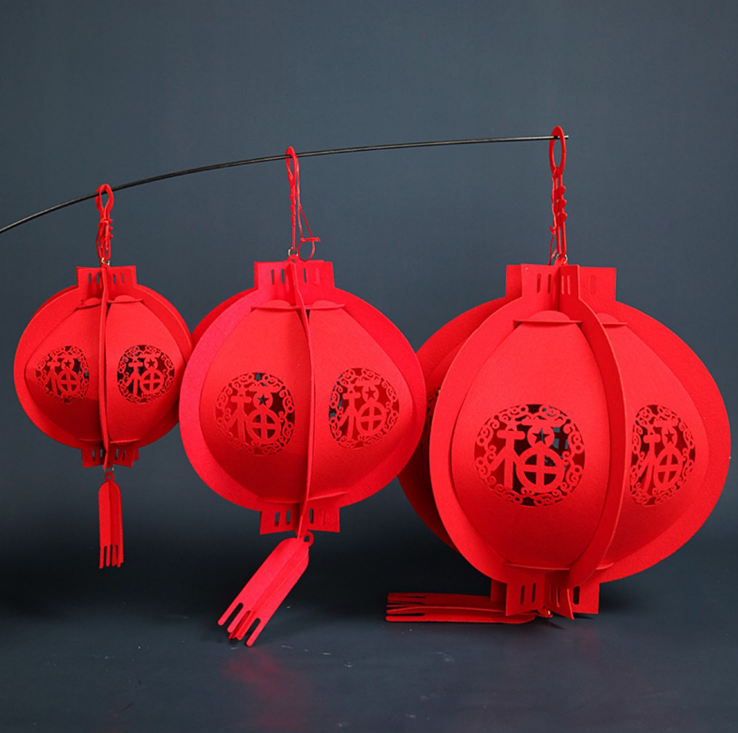 Felt Red Chinese Lanterns Decorations for Chinese New Year