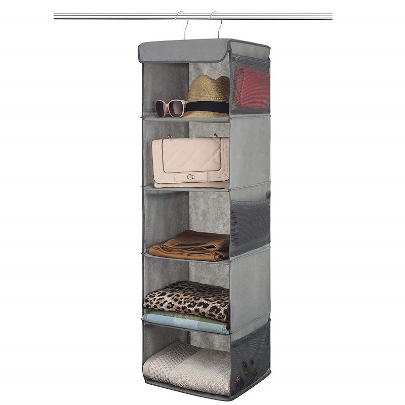 Hanging Multi-Purpose 5 Shelf Clothes Mesh Storage Closet Organizer