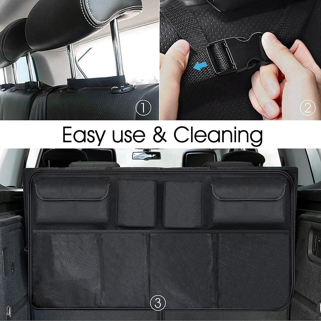 Back Seat Hanging Organizer with 8 Large Storage Bag Car Trunk Organizer