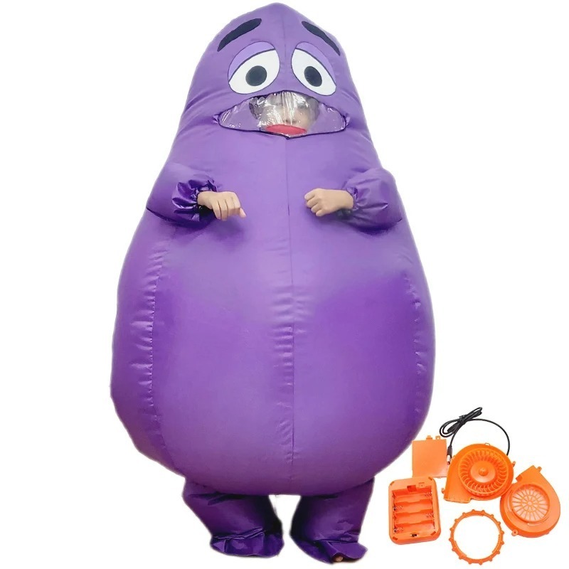 Funny Purple Grimace Potato Inflatable Costume for Halloween Prop Christmas Party Performance Activity Mascot