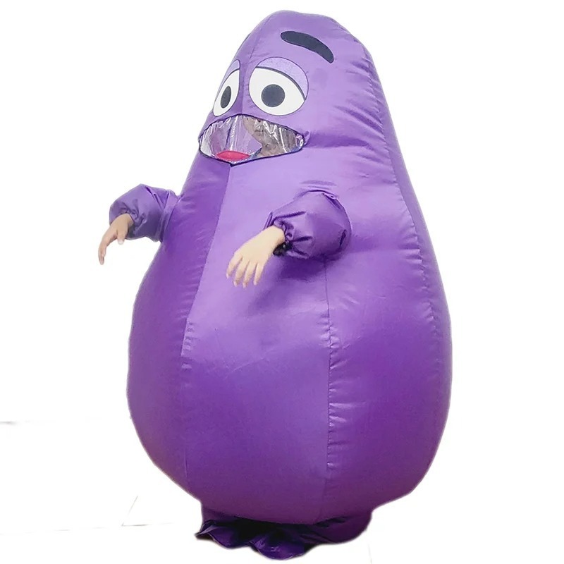 Funny Purple Grimace Potato Inflatable Costume for Halloween Prop Christmas Party Performance Activity Mascot