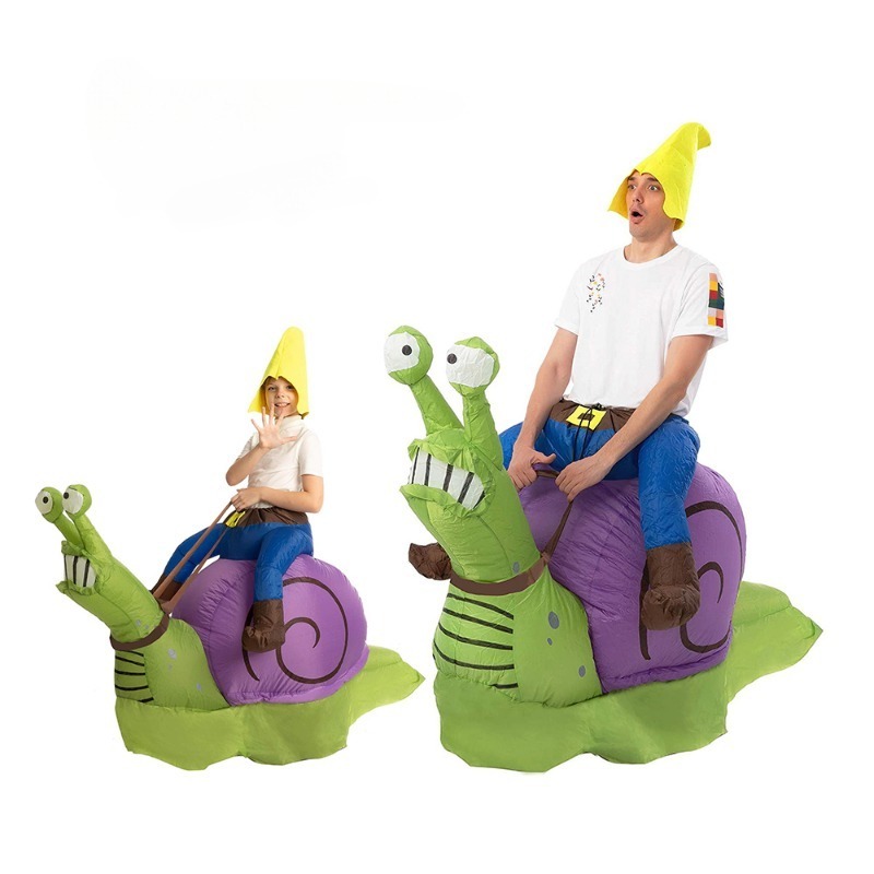 Halloween Funny Inflatable Ride Snail Costume Animal Cosplay Suit for Adult And Child Carnival Party Air Blow-up Suits Mascot