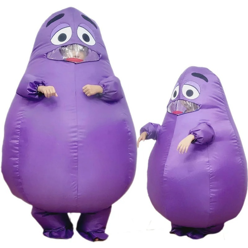 Funny Purple Grimace Potato Inflatable Costume for Halloween Prop Christmas Party Performance Activity Mascot