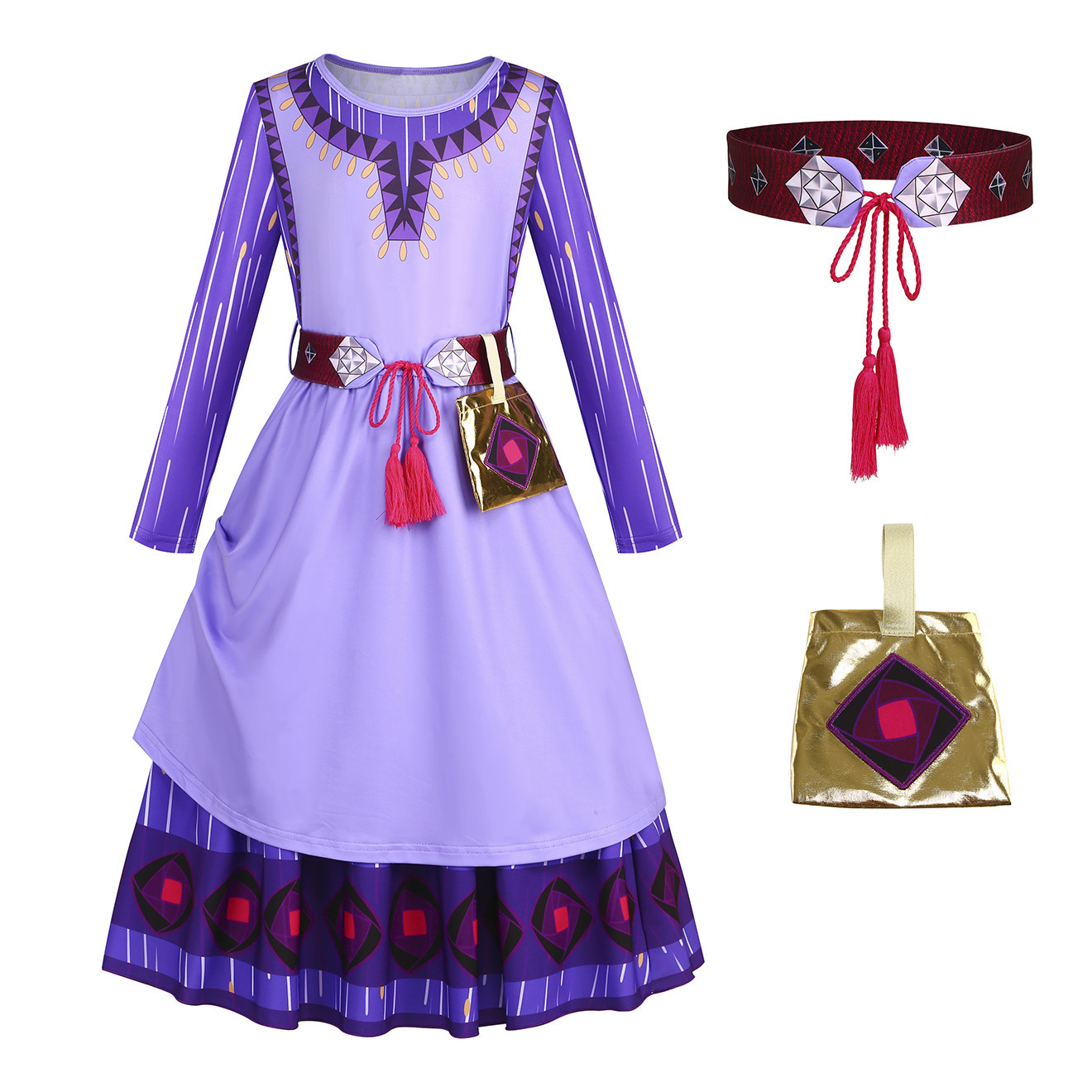 Asha Cosplay Costume Princess Dress for Birthday Party Girl Gift Cosplay Outfits for Halloween Christmas Party