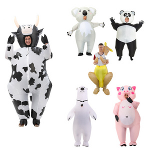 Funny Animal Inflatable Cosplay Costume Koala Cow Cartoon Inflatable Polar Bear Panda Mascot