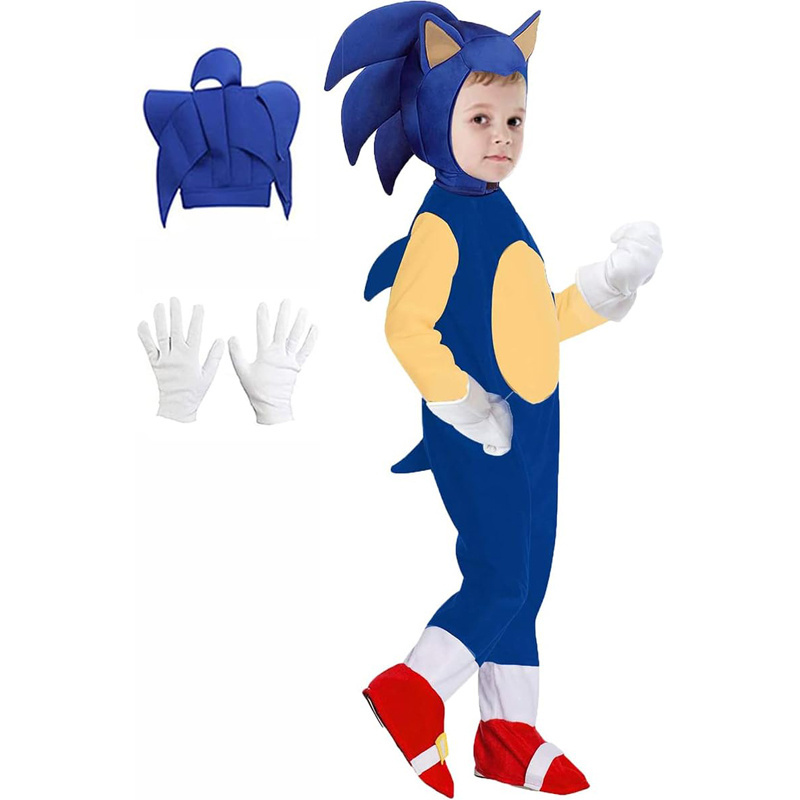 Sonic The Hedgehog Costume Halloween Kids Costume Cosplay Cartoon Suit Onesie Outfit Jumpsuit