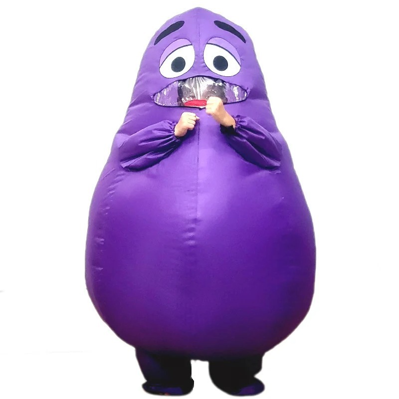 Funny Purple Grimace Potato Inflatable Costume for Halloween Prop Christmas Party Performance Activity Mascot