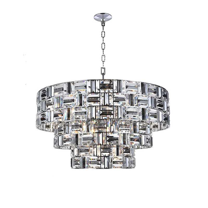 Hot sale Cheap Two Layers Hanging Crystal Chandelier Pendant Led Ceiling Light Modern for Bedroom Cityscape Chandelier Light