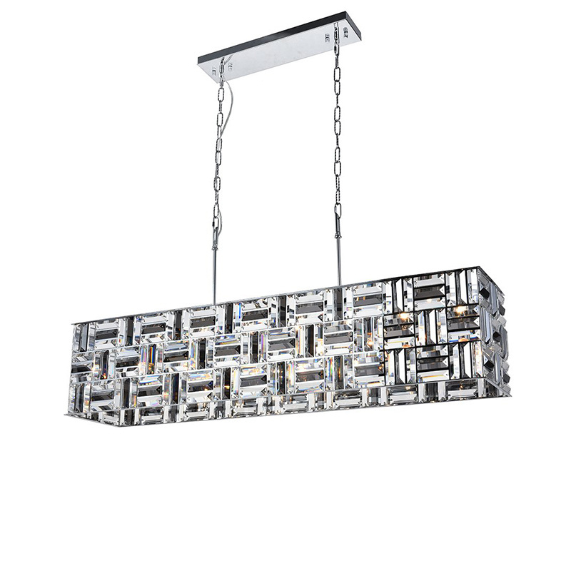 Unique Style Rectangular Crystal Pendant Light Crystal Chandeliers Led Ceiling Light For Hotel Decorate Dining Room