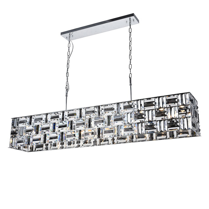 Unique Style Rectangular Crystal Pendant Light Crystal Chandeliers Led Ceiling Light For Hotel Decorate Dining Room