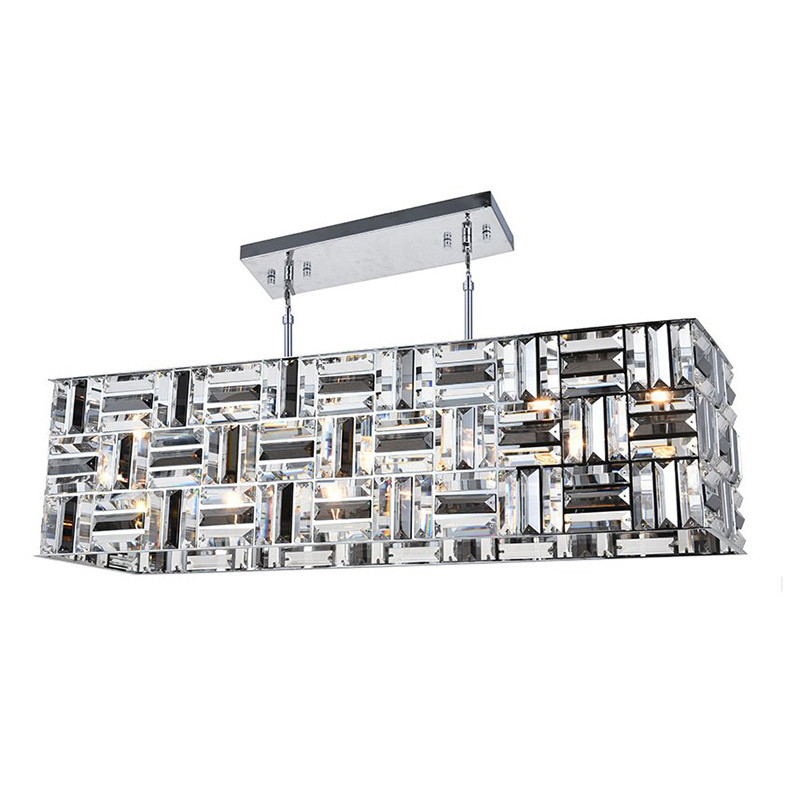 Unique Style Rectangular Crystal Pendant Light Crystal Chandeliers Led Ceiling Light For Hotel Decorate Dining Room