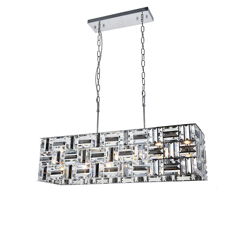 Unique Style Rectangular Crystal Pendant Light Crystal Chandeliers Led Ceiling Light For Hotel Decorate Dining Room