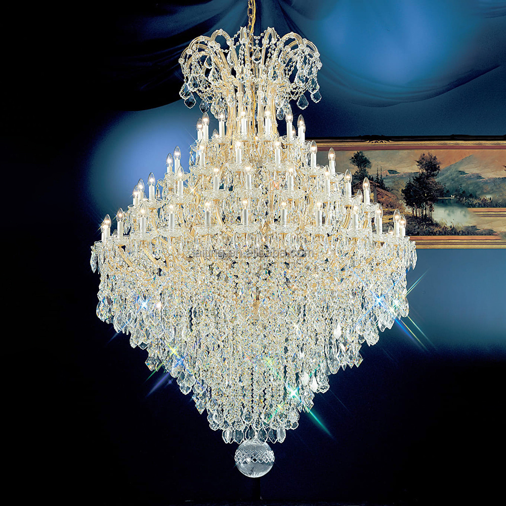 Large Foyer Living Room Entryway Crystal Chandelier Maria Theresa 84 Light Large Wedding Hall Lighting