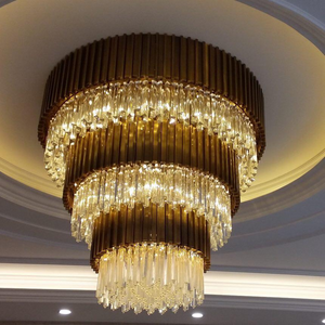 Modern Round Semi Flush Mount Chandelier Gold Ceiling Lighting for Hallway Entryway Foyer