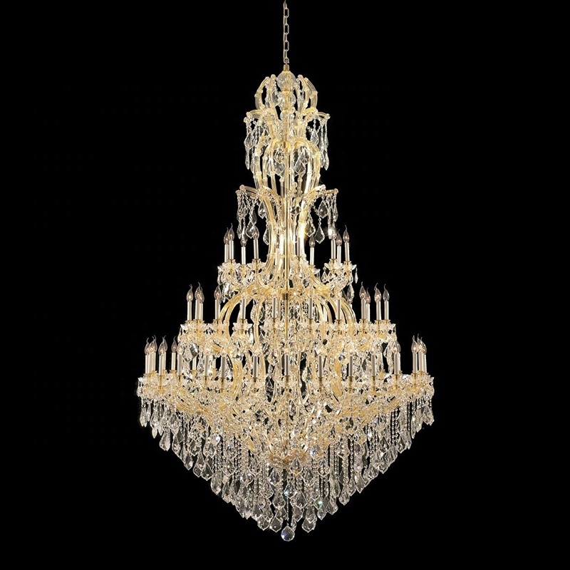 Hanging Chandelier Pendant Light Large 60 Candle Bulbs Maria Theresa Chandelier LED Luxury Living Room Iron Nordic Chandelier