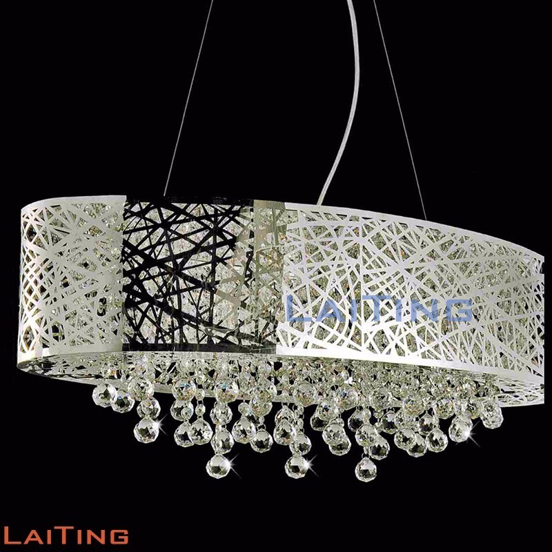 Contemporary Pendant Lamp Lighting Drum Shade Chandelier Flame Crystal Modern Metal Silver 90 Nordic Lights Energy Saving G9 360