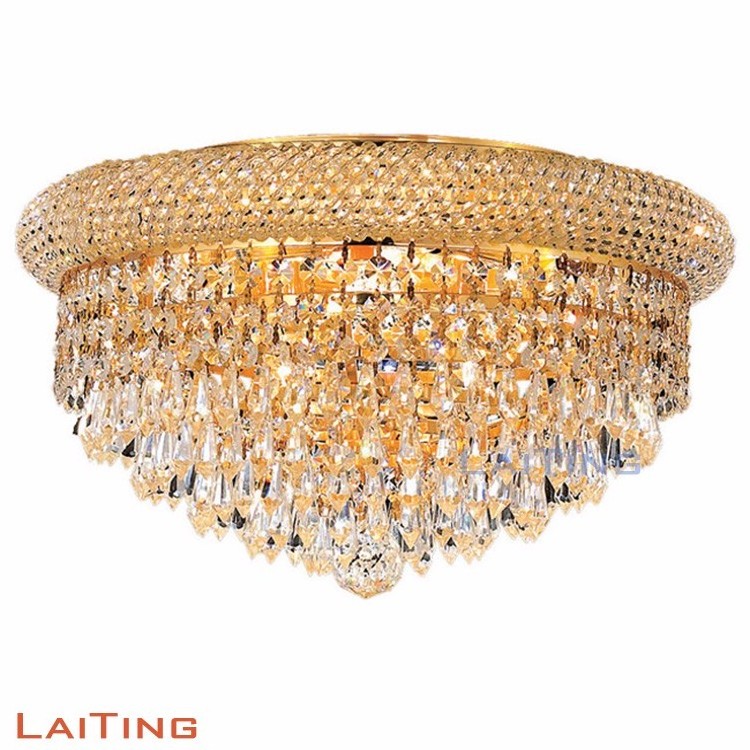 CRYSTAL FLUSH MOUNT FOR KITCHEN HALLWAY BEDROOM BATHROOM CHANDELIER 6 LIGHT 14