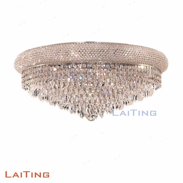 CRYSTAL FLUSH MOUNT FOR KITCHEN HALLWAY BEDROOM BATHROOM CHANDELIER 6 LIGHT 14