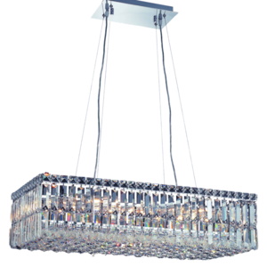 Rectangular Luster Crystal Chandeliers Chrome Kitchen Island Foyer Dining Room large Light Fixtures