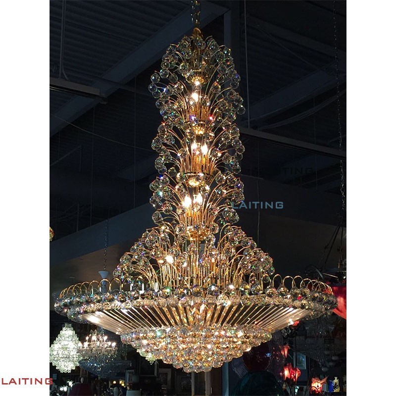 Royal Luxury Chandelier Lighting LED Clear Crystal Large Chandelier Lamp Home Decor Gold Empire Living Room Lighting Fixture