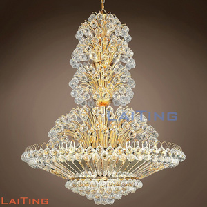 Royal Luxury Chandelier Lighting LED Clear Crystal Large Chandelier Lamp Home Decor Gold Empire Living Room Lighting Fixture