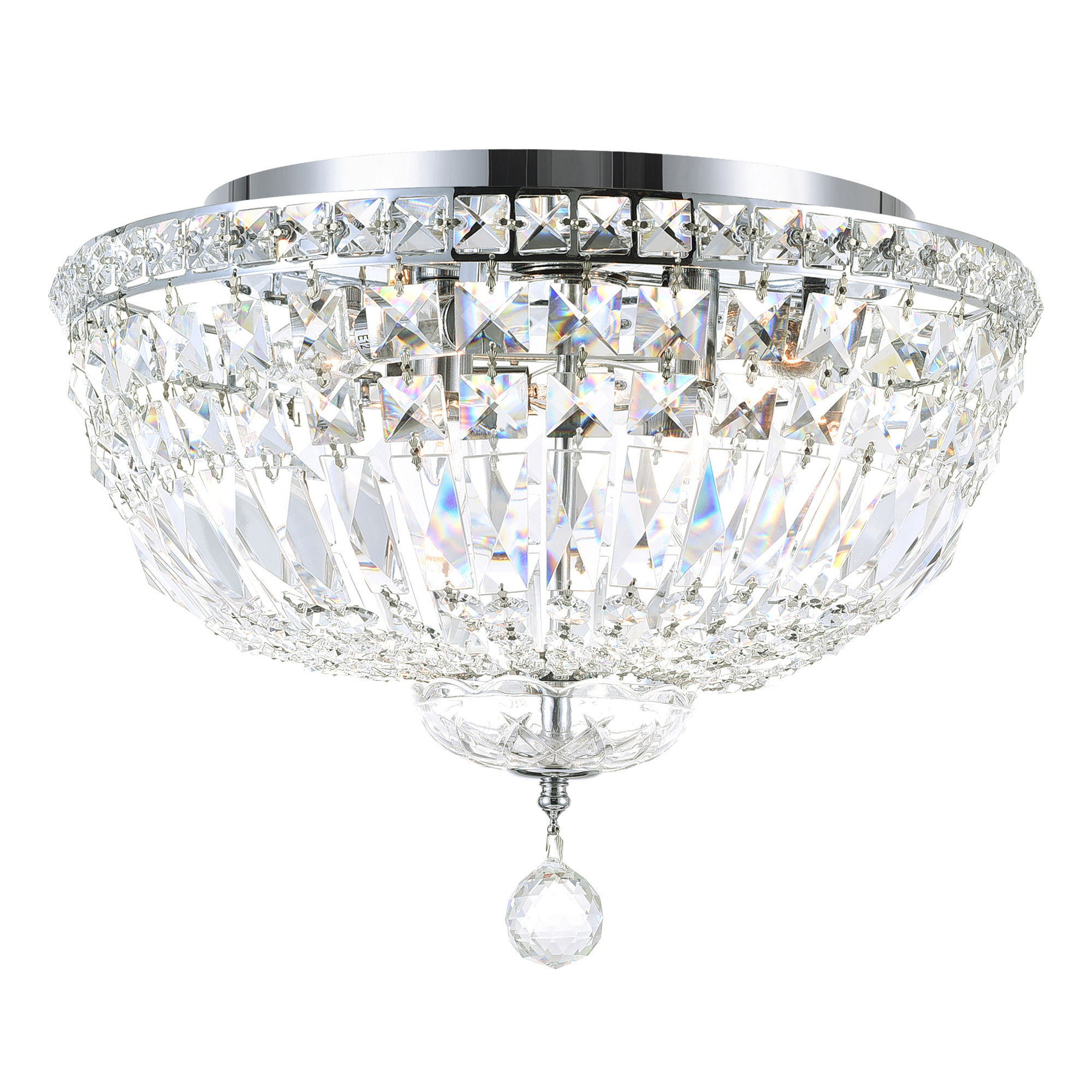 Contemporary Round Crystal Chandelier Flush Mount Ceiling Lights Custom Lighting