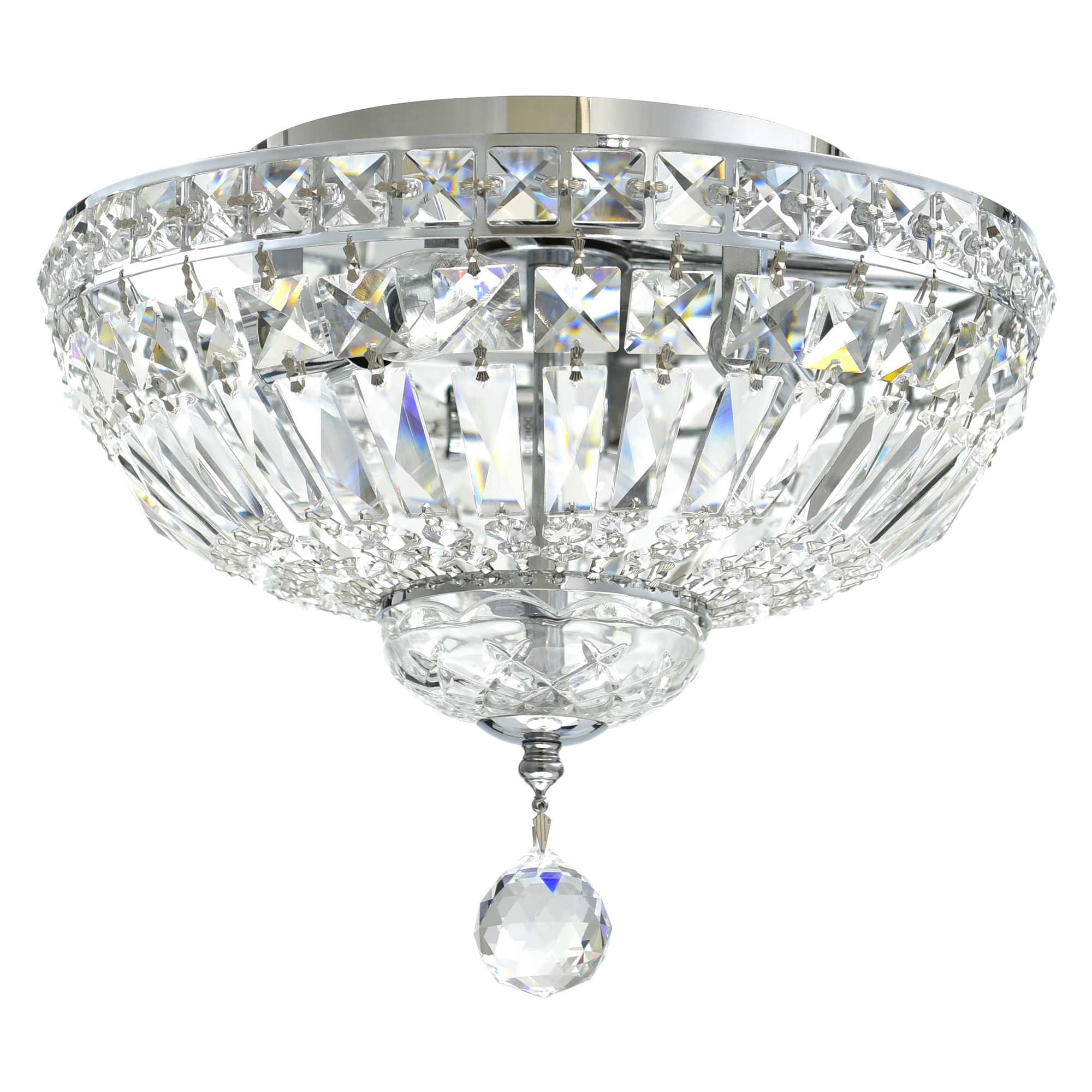 Contemporary Round Crystal Chandelier Flush Mount Ceiling Lights Custom Lighting