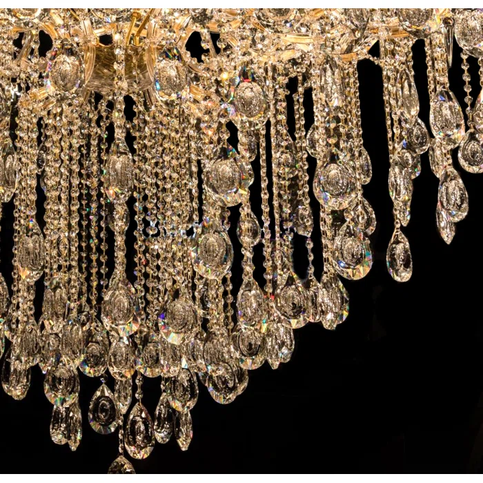 European Adjustable chain length Large gold 42- Light Crystal Chandelier for palace convention meeting wedding hall