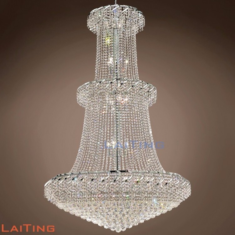 custom hotel Home extra large luxury crystal metal pendant chandelier Flush Mount lamp crystal ceiling light for project