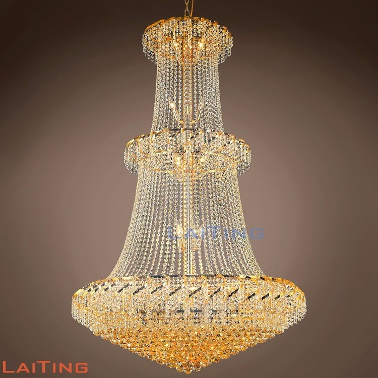 custom hotel Home extra large luxury crystal metal pendant chandelier Flush Mount lamp crystal ceiling light for project