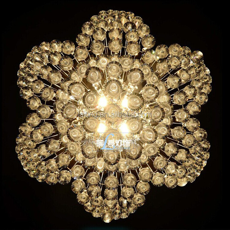 Modern High quality Crystal Ceiling Lamp Round Flower Luxury Crystal Chandelier Lighting Fixtures Surface Mounted