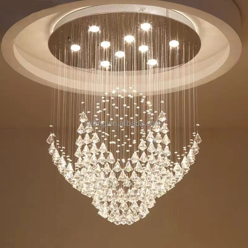 Modern High quality Crystal Ceiling Lamp Round Flower Luxury Crystal Chandelier Lighting Fixtures Surface Mounted