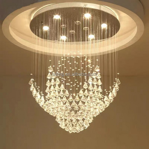 Modern High quality Crystal Ceiling Lamp Round Flower Luxury Crystal Chandelier Lighting Fixtures Surface Mounted