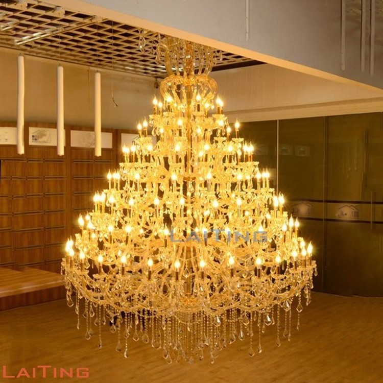 Banquet Wedding Hall Lighting Big Size Luxury Ceiling Victorian Chandelier Gold Crystal Lamp 8036