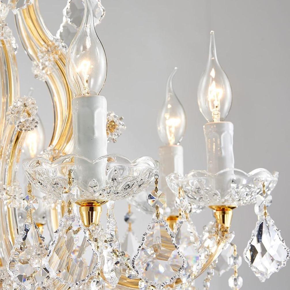 Small Pendant lights Foyer Entryway 15 arms Maria Theresa Empress Crystal Chandelier Lighting