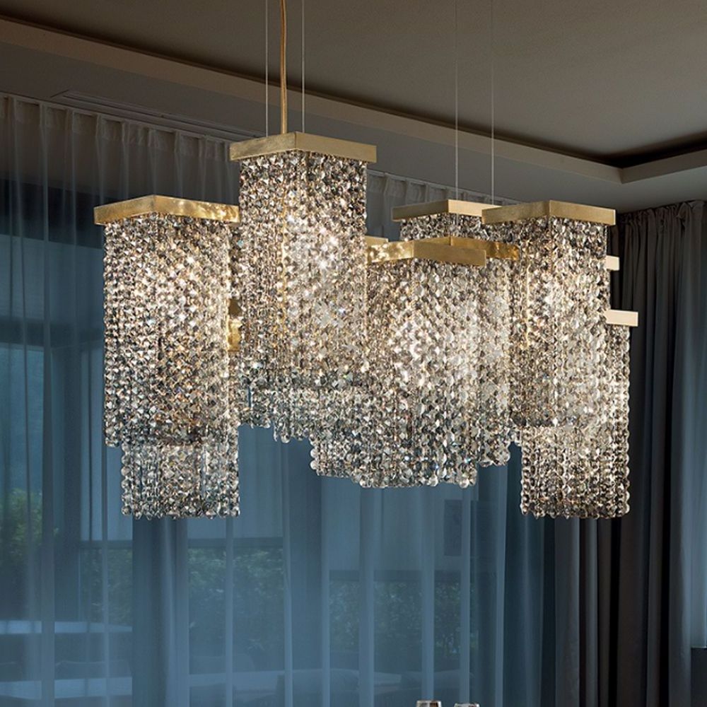 Farmhouse Kitchen Island Decorative Ceiling Lamp Interior Living Room Chandelier Lighting Crystal Pendant Light