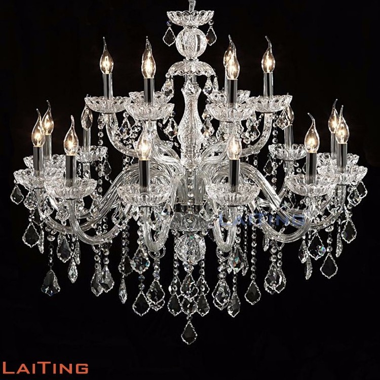 European style Hand Blown Glass hallway lighting antique wrought iron chandelier 85527