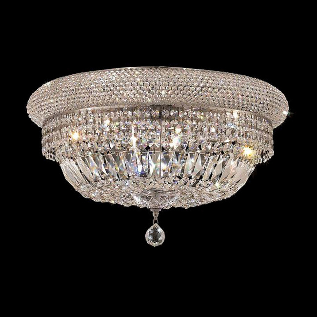 Factory wholesale modern stylish gold round flush mount luxury ceiling light crystal chandelier lights for bedroom