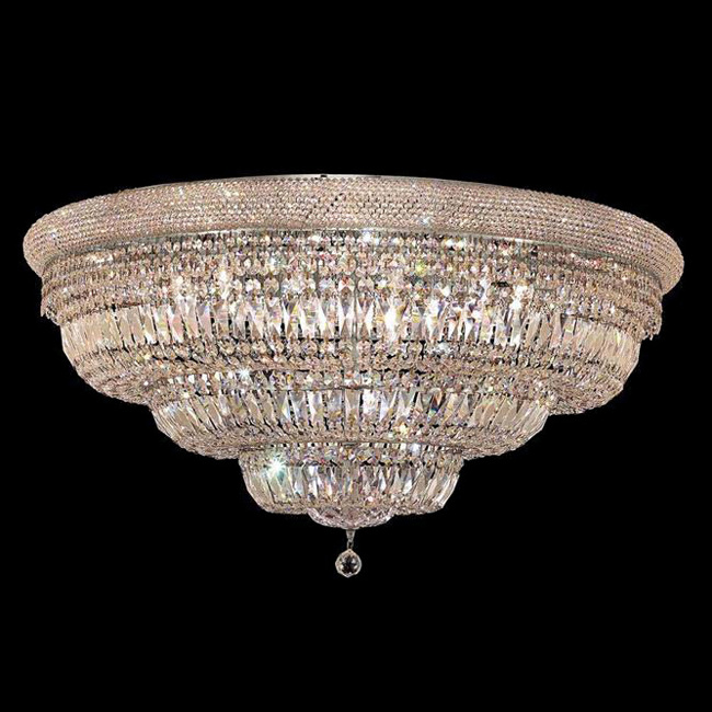 Factory wholesale modern stylish gold round flush mount luxury ceiling light crystal chandelier lights for bedroom